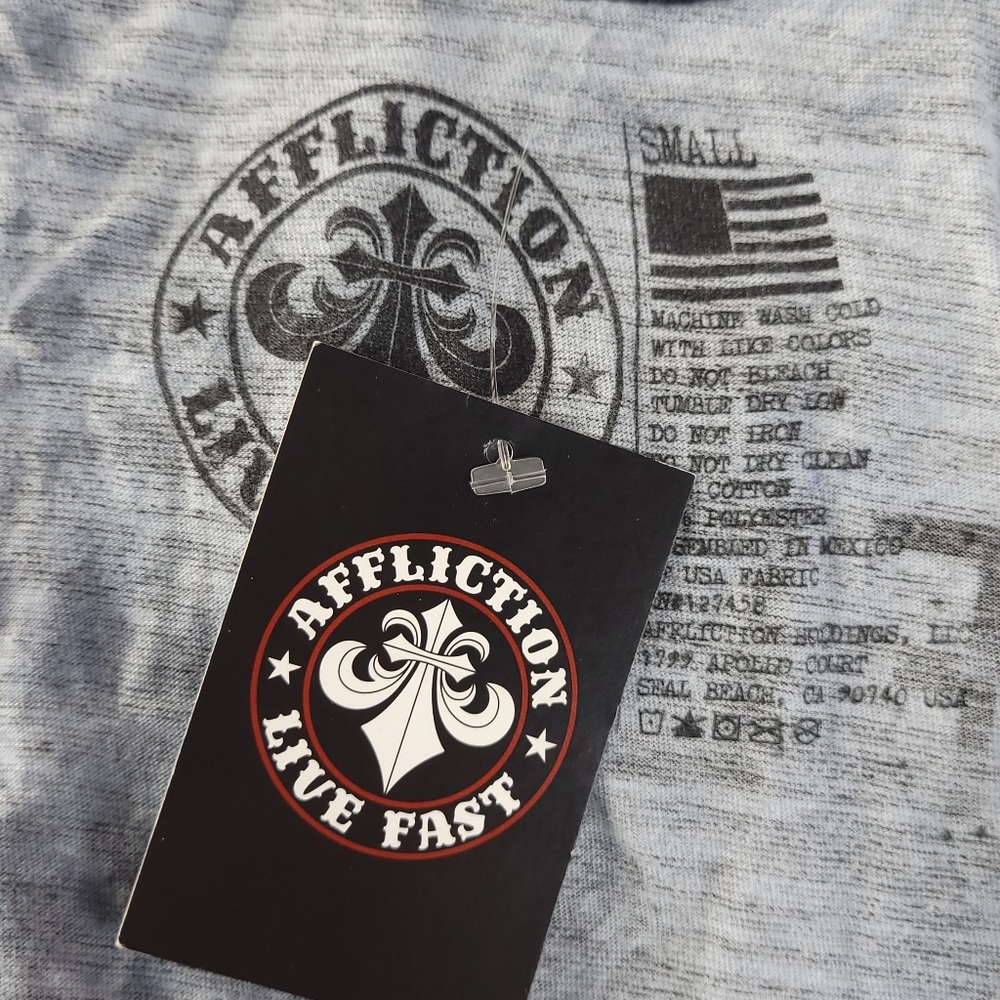 Affliction Men's Eagle Graphic Tank Top - Size: S / M / L - Gray / Black - NWT - Picture 7 of 7